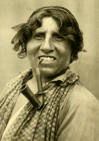 Gipsy Woman Smoking a Pipe, Burgenland, Austria, c1935 by Unbekannt