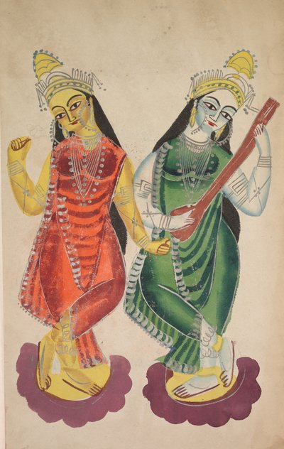 Goddesses Lakshmi and Sarasvati by Unbekannt