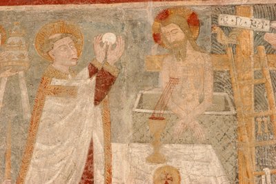 Gressan Magdalena romanesque church fresco, Gressan, Italy by Unbekannt
