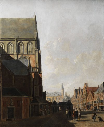 Haarlem, City View (City Church and Market Square) by Unbekannt