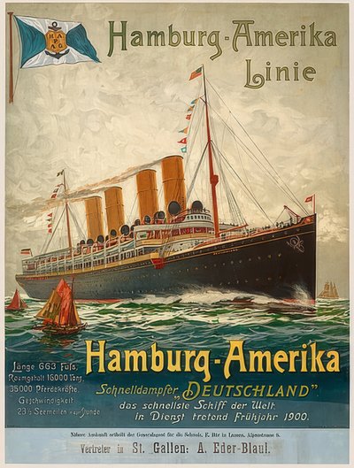 Hamburg-America Line. Germany, Hamburg, 1899 by Unbekannt