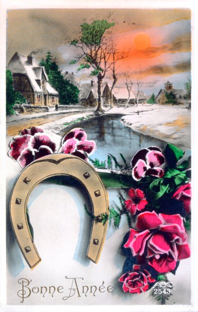 Happy New Year, French Postcard by Unbekannt
