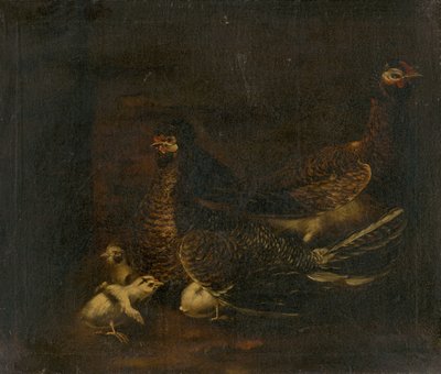 Hen with Chicken by Unbekannt