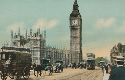 Houses of Parliament, & Westminster Bridge, London by Unbekannt