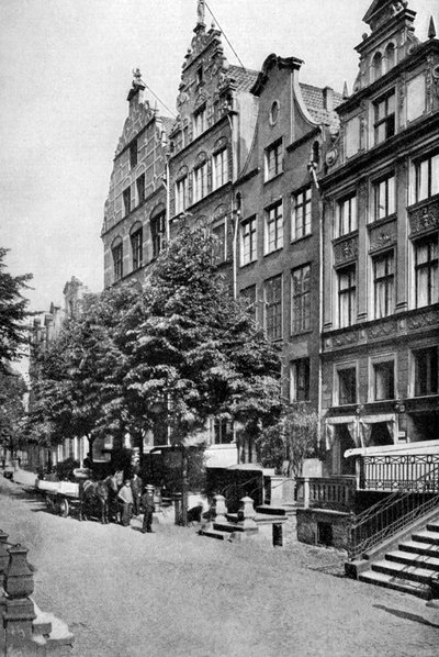 Houses on the Brodbankengasse, Danzig by Unbekannt