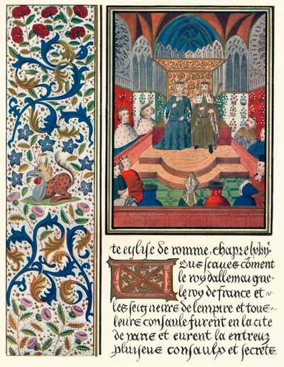 Illuminated page, with bordering, c1480 1905 by Unbekannt