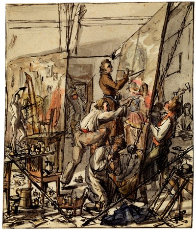 In an Artists Studio, 1820s by Unbekannt