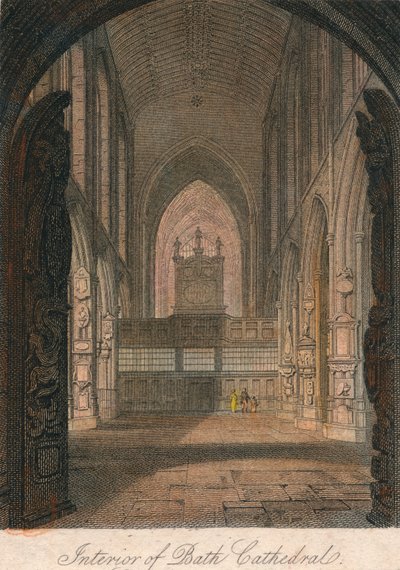 Interior of Bath Cathedral, 19th century by Unbekannt