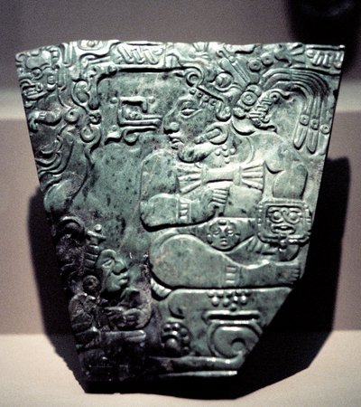 Jade Plaque Showing a Seated Mayan King by Unbekannt