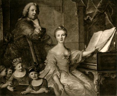 Jean-Marc Nattier and his family by Unbekannt