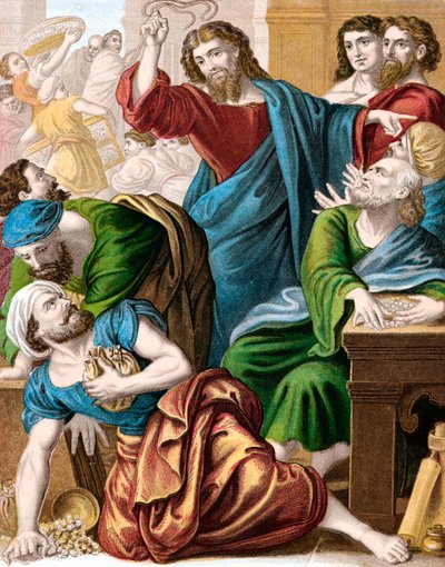 Jesus and the Money Changers by Unbekannt