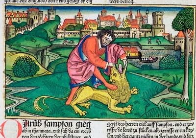 Judges 14:5-9: Samson Slaying the Lion by Unbekannt