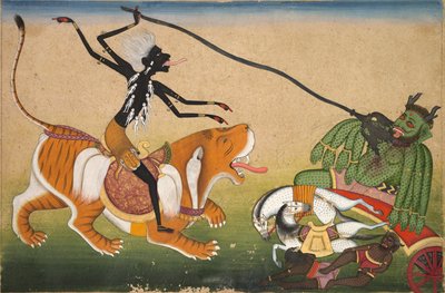 Kali Attacking Nisumbha by Unbekannt