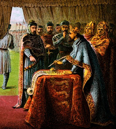 King John and the Magna Carta, 1215, c. 1850 by Unbekannt
