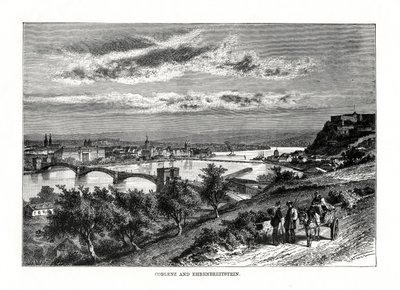 Koblenz and Festung Ehrenbreitstein, Germany by Unbekannt