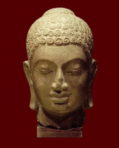 Head of a Cambodian Buddha, Pre-Angkor Period, 7th century by Unbekannt