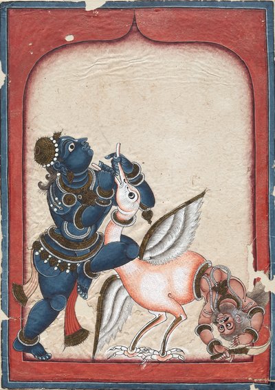 Krishna Vanquishing Vakasura by Unbekannt