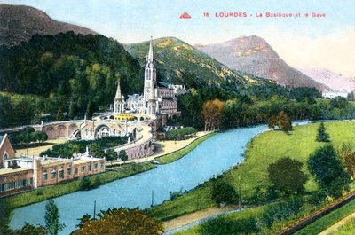 La Basilique et le Gave, Lourdes, France by Unbekannt