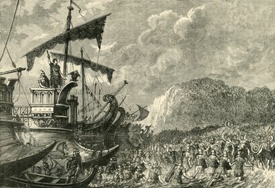 Landing of Julius Caesar in Britain by Unbekannt