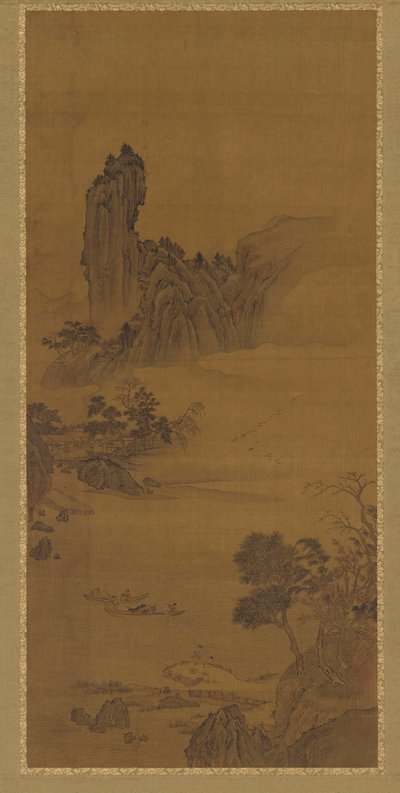 Landscape with Ferry Boats, Qing Dynasty by Unbekannt