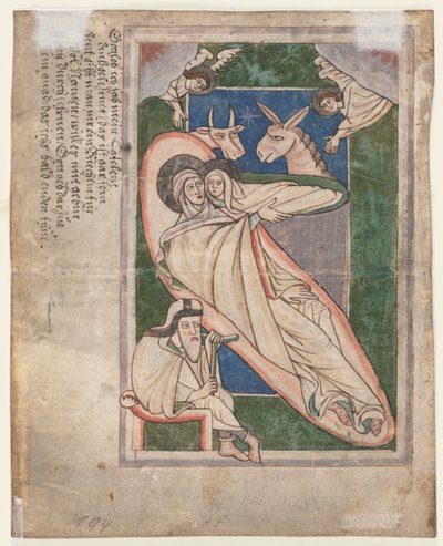 Leaf from a Psalter: Nativity by Unbekannt
