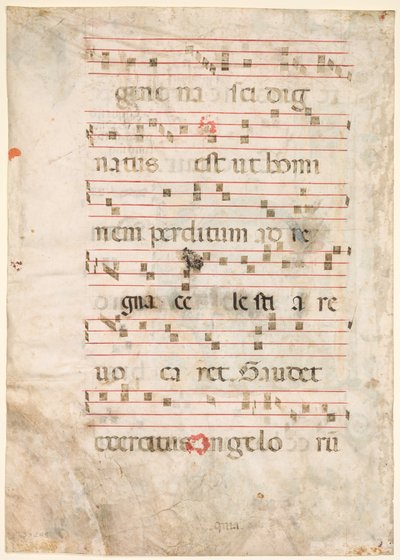 Leaf from an Antiphonary: Music Verso by Unbekannt