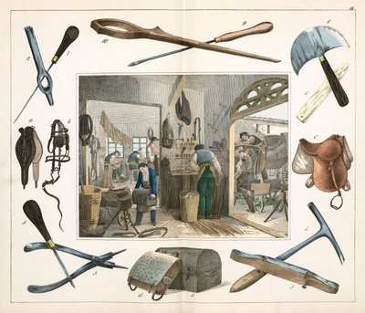 Leather, Hide & Fur Industry: The saddle maker by Unbekannt