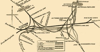 Lines of Rail at Clapham Junction, c1878 by Unbekannt