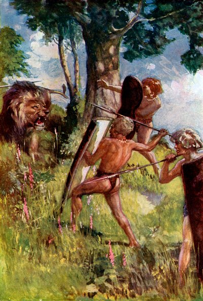 Lion hunters of the European Bronze Age, c1920 by Unbekannt