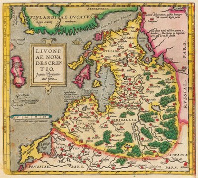 Livonia Map, Livoniae Nova Descriptio by Unbekannt