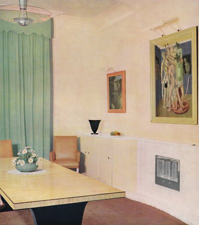 London Dining Room with painting by Chirico, 1938 by Unbekannt