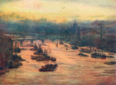 London, from the Tower Bridge, 1905-1906 by Unbekannt