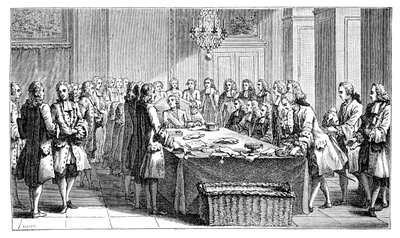 Louis XV Signing The New Treaty, 1757, 1885 by Unbekannt