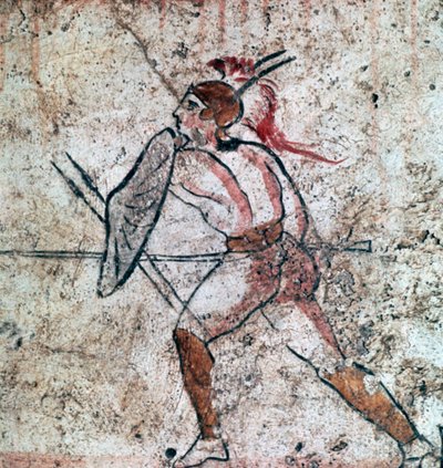 Lucanian wall-painting of a warrior by Unbekannt