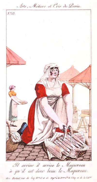 Mackerel seller, 1826 by Unbekannt