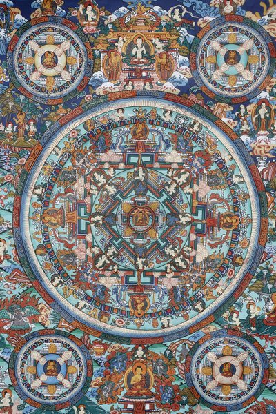 Mandala on a Tibetan thangka, Bhaktapur, Nepal by Unbekannt