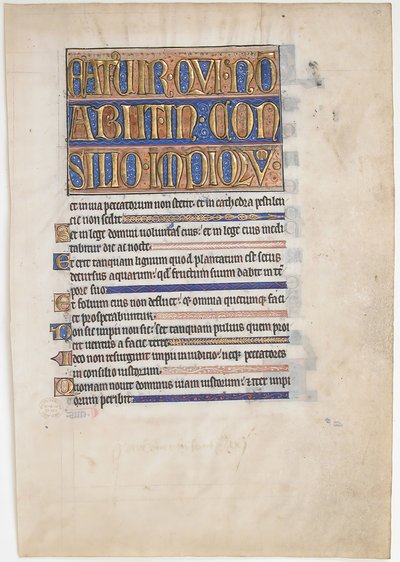 Manuscript Leaf from a Royal Psalter by Unbekannt