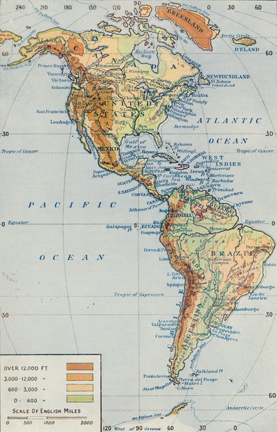 Map - The Continent of America by Unbekannt