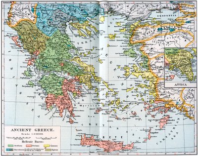 Map of Ancient Greece, 1902 by Unbekannt