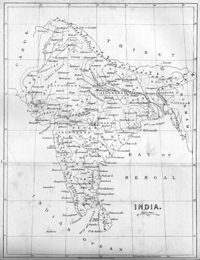 Map of India, 1847 by Unbekannt