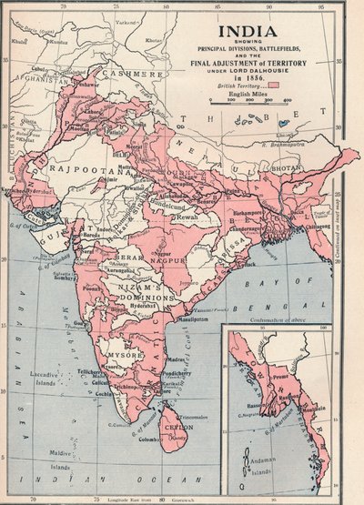 Map of India in 1856 by Unbekannt