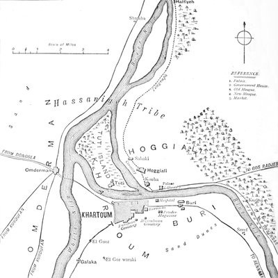 Map of Khartoum and Vicinity, c. 1885 by Unbekannt