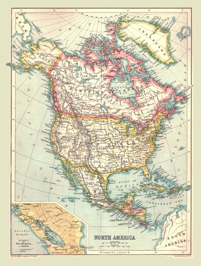 Map of North America, 1902 by Unbekannt