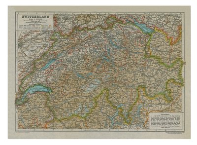 Map of Switzerland by Unbekannt