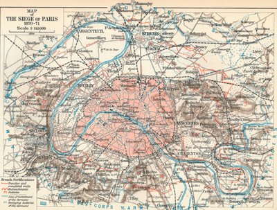 Map of The Siege of Paris, 1870-71, 1907 by Unbekannt