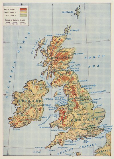 Map of the British Isles, 1910 by Unbekannt