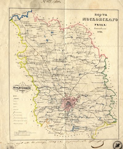 Map of the Moscow Governorate, 1849 by Unbekannt