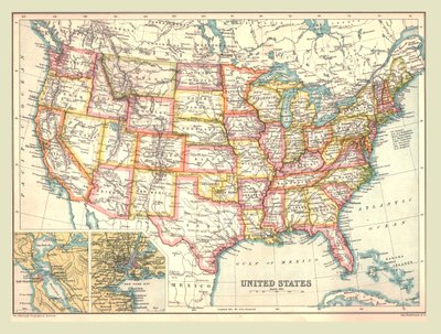Map of the United States by Unbekannt