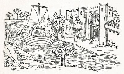 Marco Polo Lands at Ormuz by Unbekannt