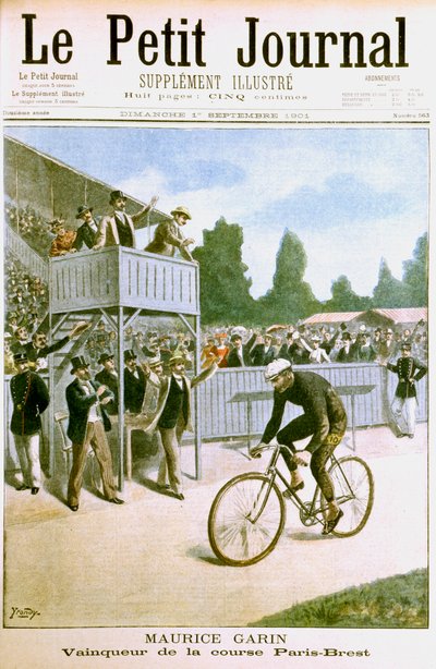 Maurice Garin Winning the Paris-Brest Cycle Race, 1901 by Unbekannt